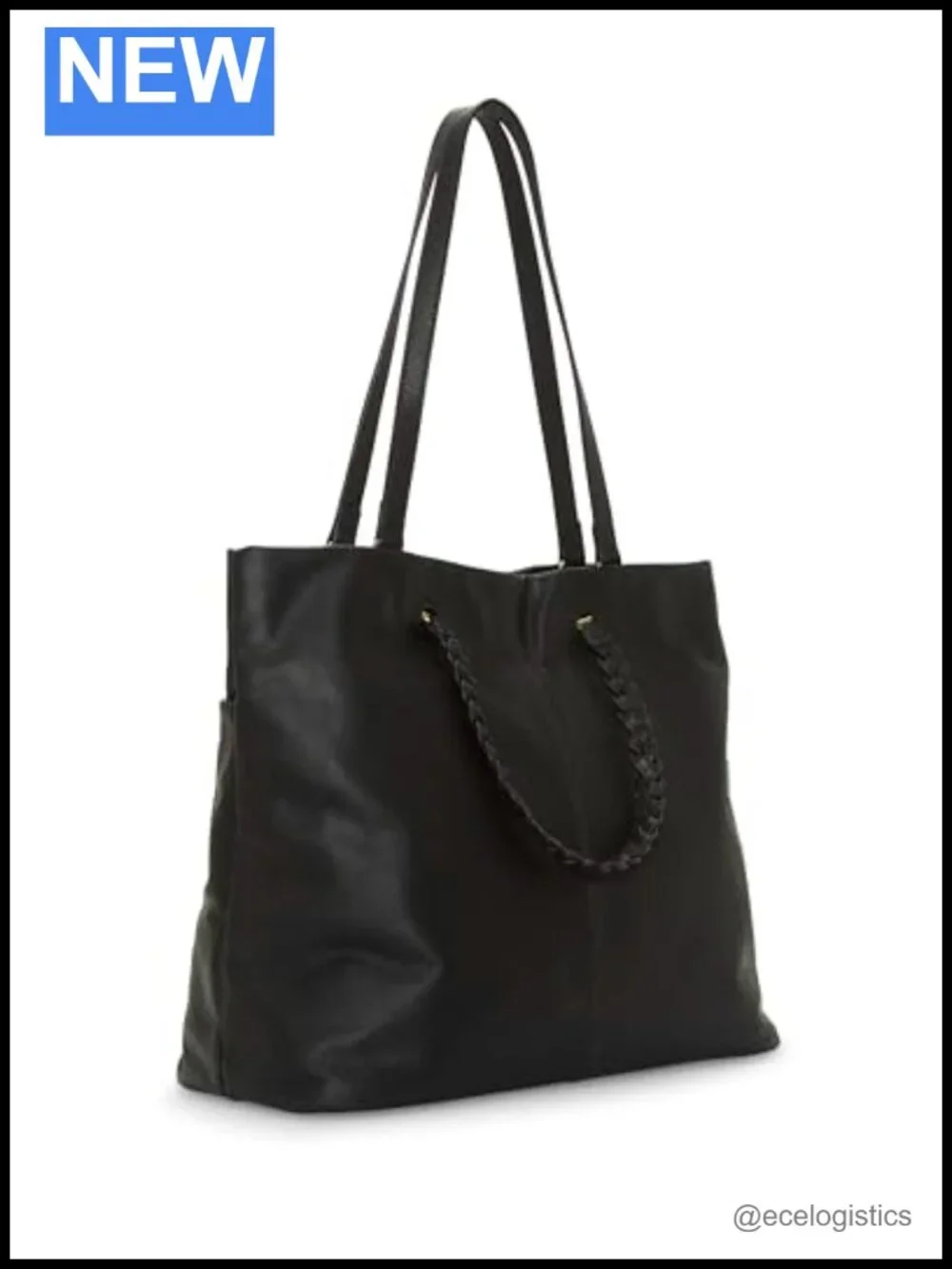 Leather Tote Handbag with Magnet Closure, Shoulder Bag